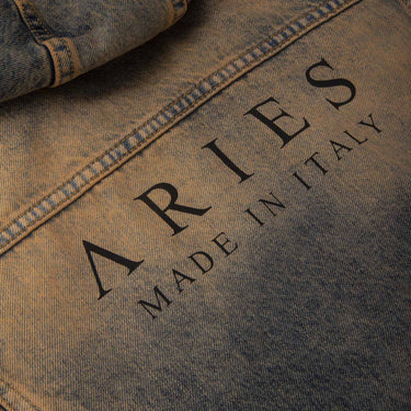 ARIES Acid Wash Hooded Denim Jacket-SUEDE Store